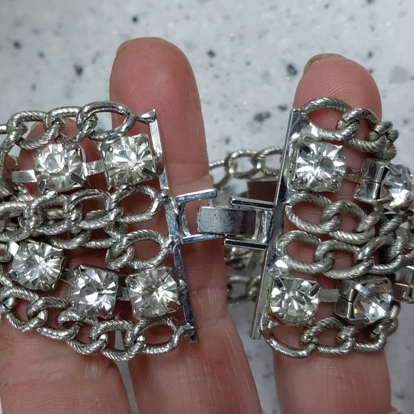 Silver Rhinestone Statement Bracelet - Picture 5 of 5